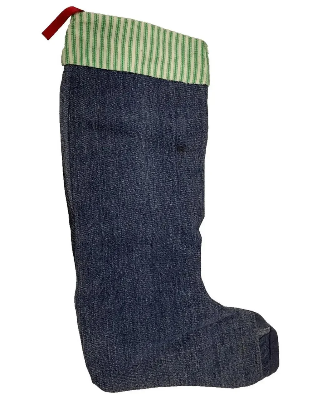 70s Christmas Denim Stocking LARGE SIZE Hippie Holiday RECYCLED JEANS